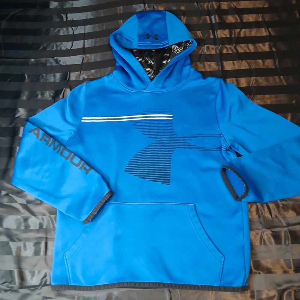 Under Armour Boys Armour Hoodie - Youth Medium Blue/Black